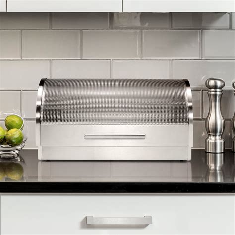 extra large stainless steel bread box|oggi stainless steel bread box.